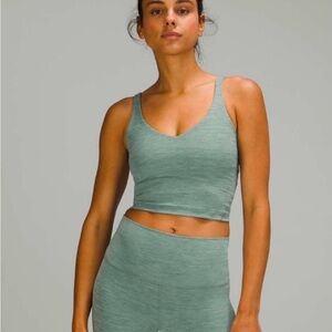 Lululemon Align cropped tank top in heathered teal  size 2